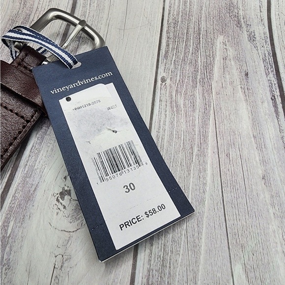 Vineyard Vines Men's blackwater canvas belt plaid jet black size 30 - Picture 4 of 4